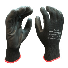 Venta caliente 13 g de poliéster Knit PU Palm recubrida Guantes de trabajo de PU PUS